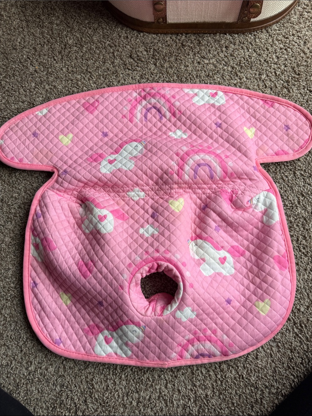 Kids Pink Unicorn Quilted Seat Cover waterproof